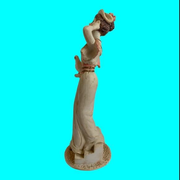 Artmark Marlo Collection, Lady With Bird Figurine Victorian Dress Resin 9” Tall - Picture 5 of 6